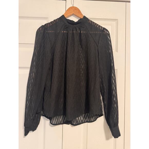 Womens Free People Black Sheer Blouse Size Small - Picture 1 of 4